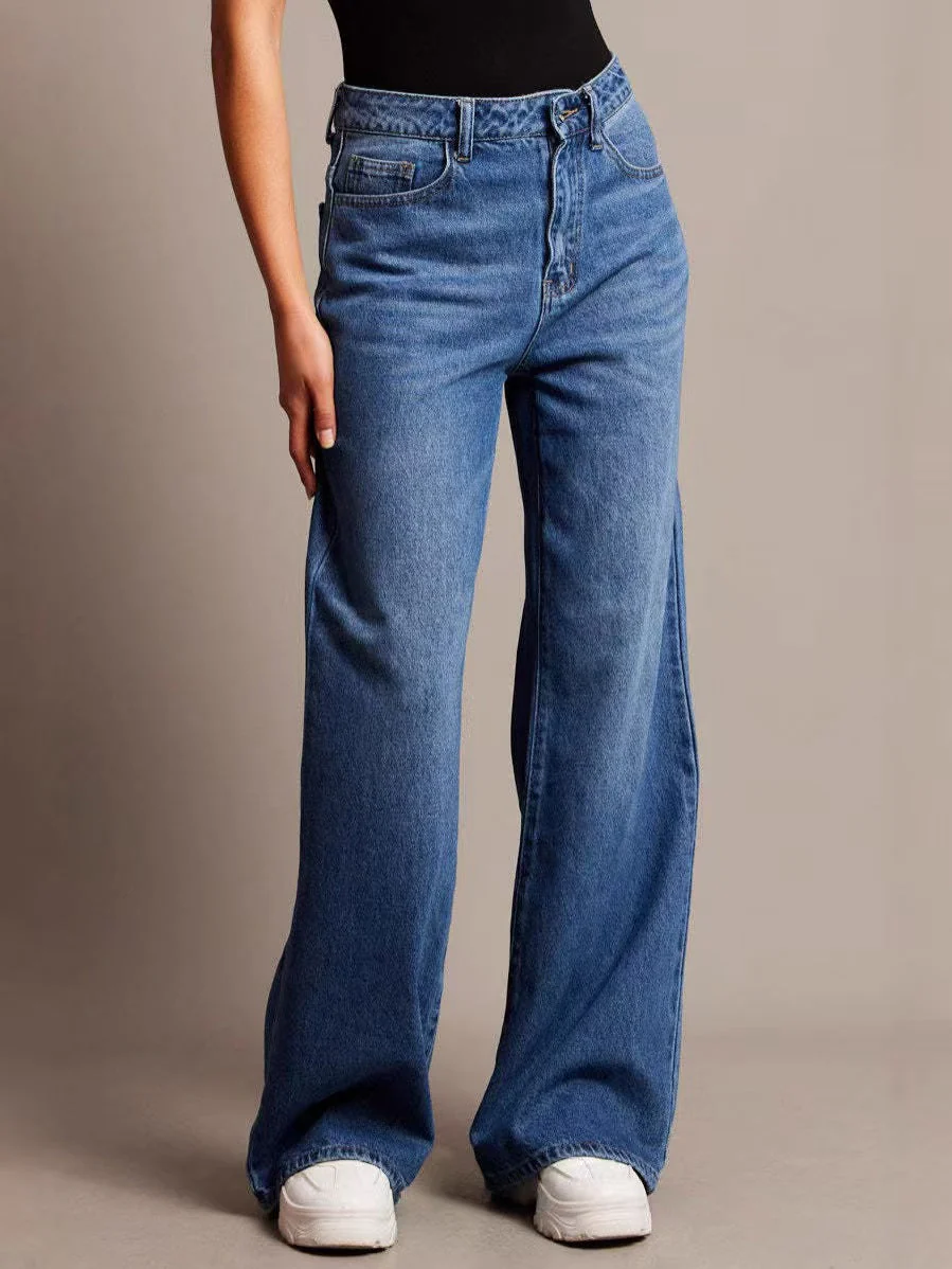 Loose wide leg women's jeans look slim and high waisted - Image 4