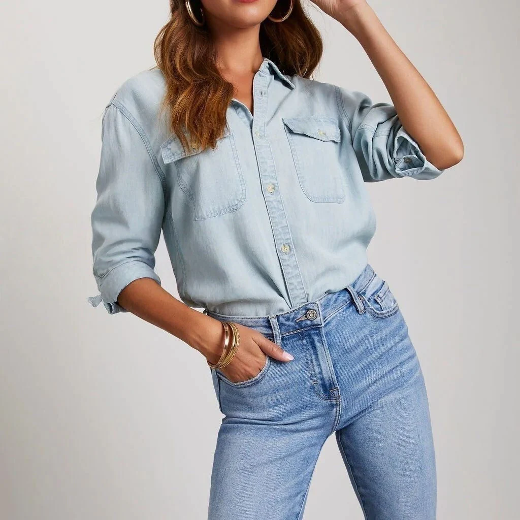 T588-261 Shirt, women's denim, fashionable and versatile   -GYYF - Image 3