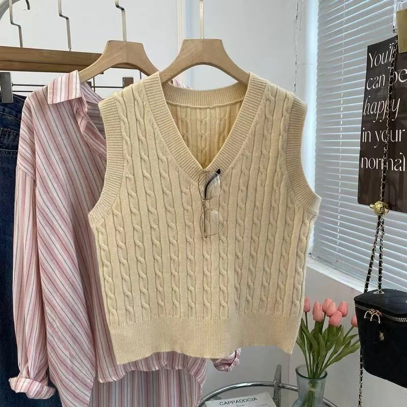 T588-699   Fashion sweater V-neck knit - Image 3
