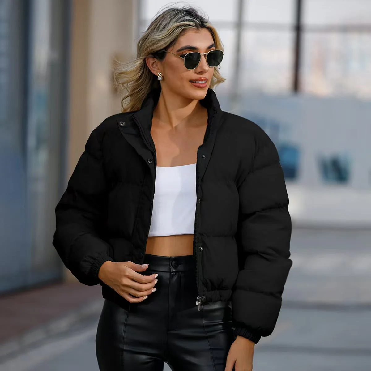 T588-709  Autumn andT588-709 winter women's short casual loose jacket   -GYYF