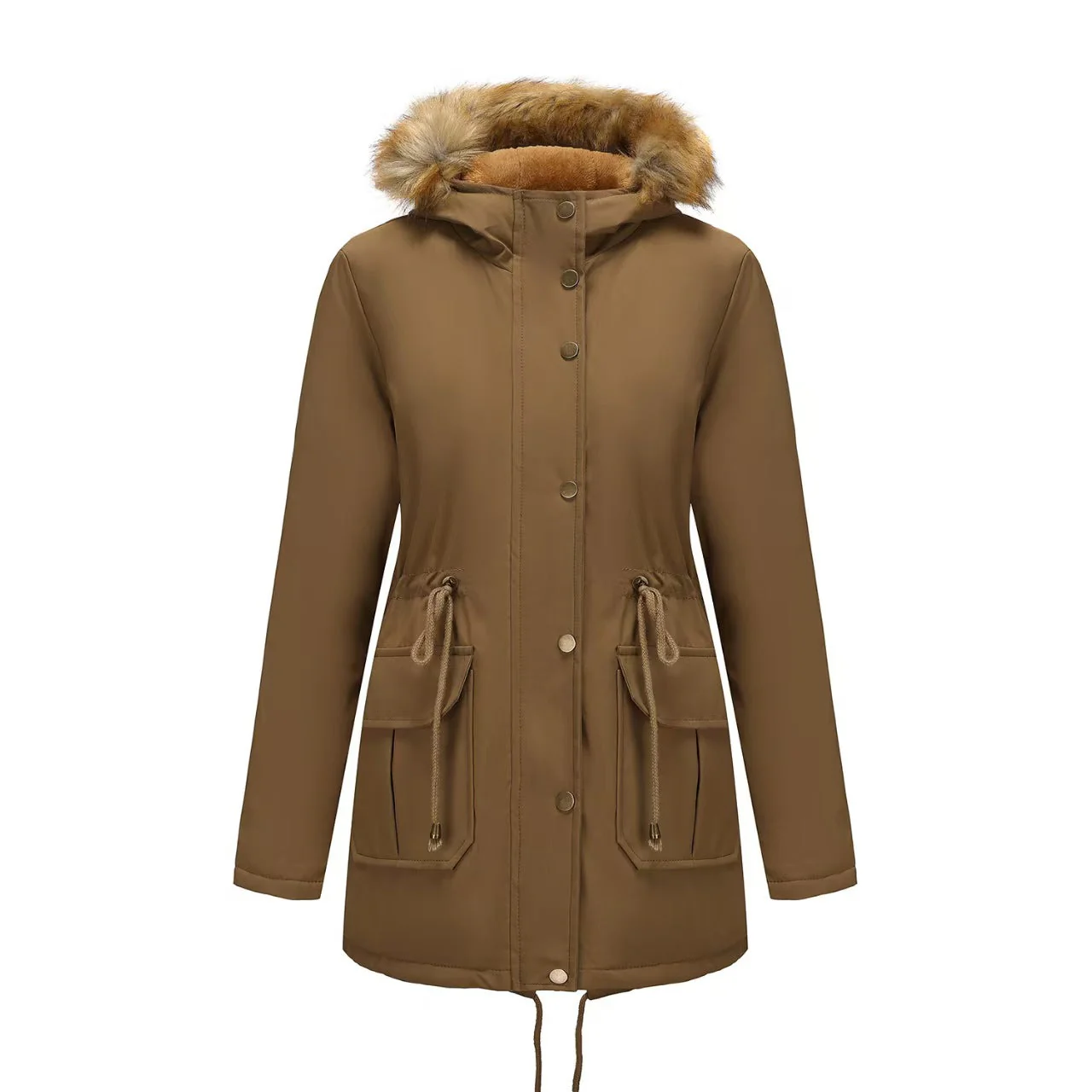 T588-710    Mid length waist cinched spring and autumn jacket for women  -GYYF - Image 4