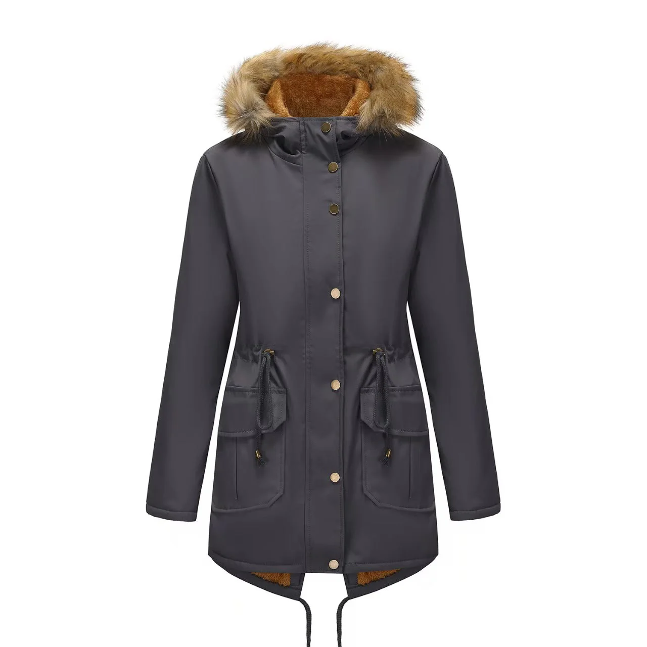 T588-710    Mid length waist cinched spring and autumn jacket for women  -GYYF - Image 5