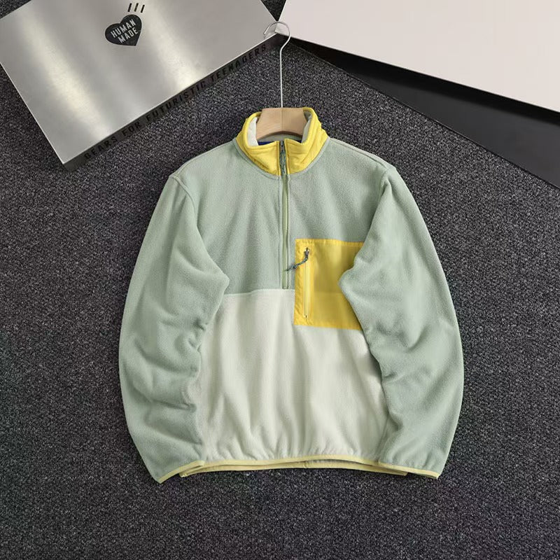 T588-712   Splicing contrasting half zip hoodie-GYYF - Image 5