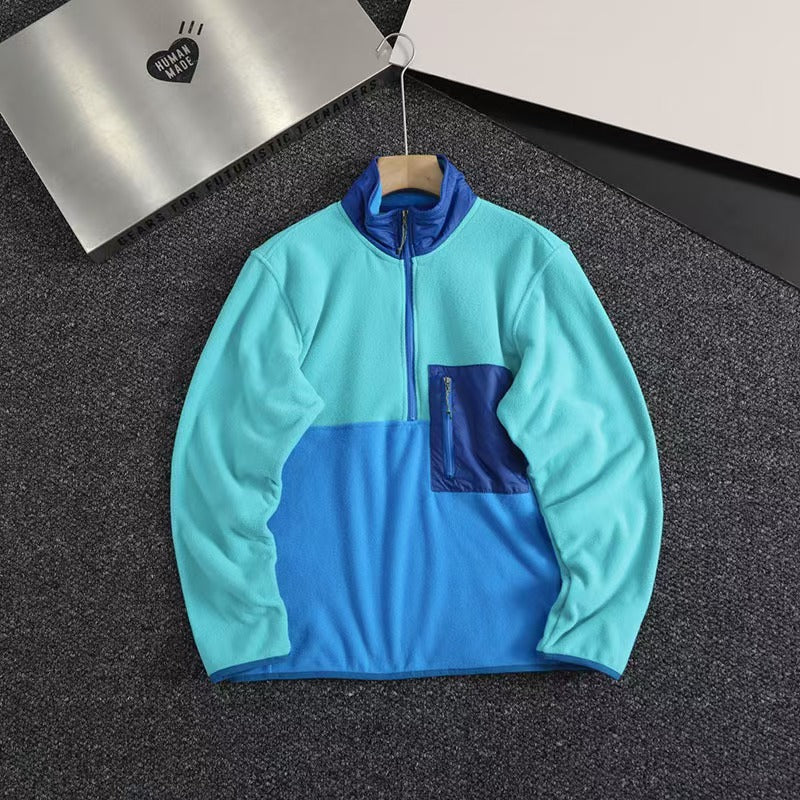 T588-712   Splicing contrasting half zip hoodie-GYYF - Image 6