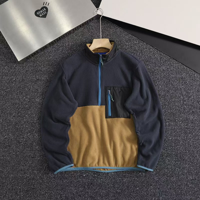 T588-712   Splicing contrasting half zip hoodie-GYYF - Image 8