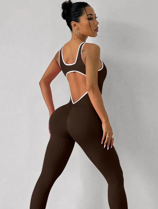 T588-1038 Sports one-piece sleeveless quick drying tight yoga suit