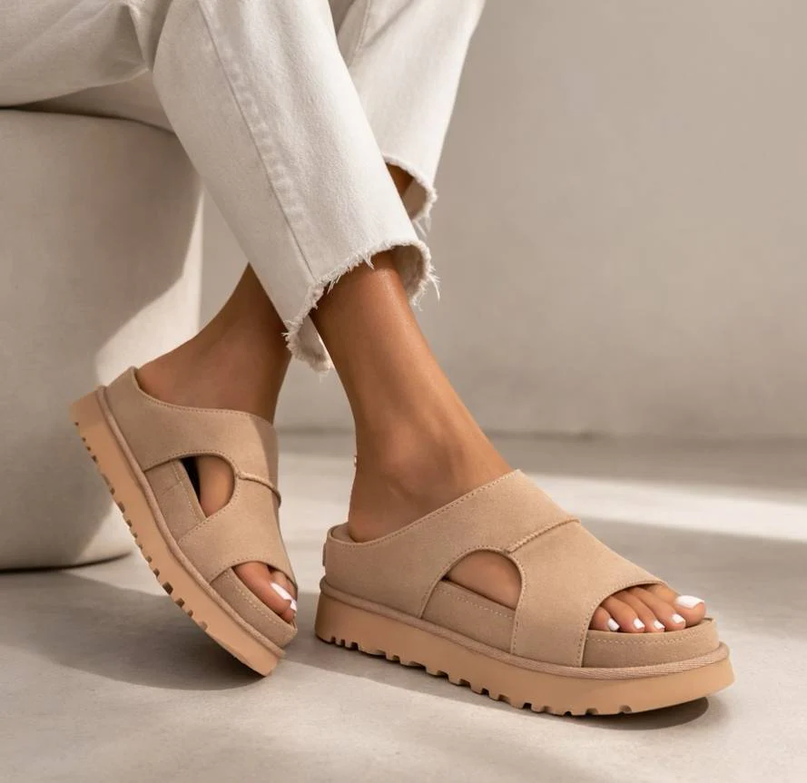 T588-1058 Ladies' sandals with high and thick soles for wearing on the outside - Image 2