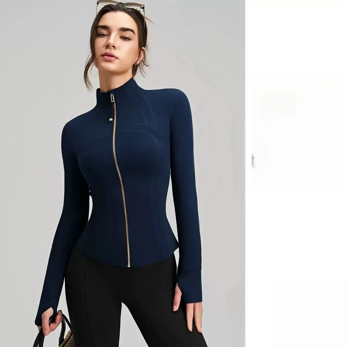 T588-1081 New sports jacket slim fit yoga top long sleeved - Image 6