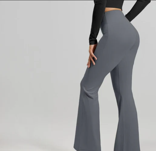 T588-1096 Sports yoga micro flared wide leg fitness pants - Image 4