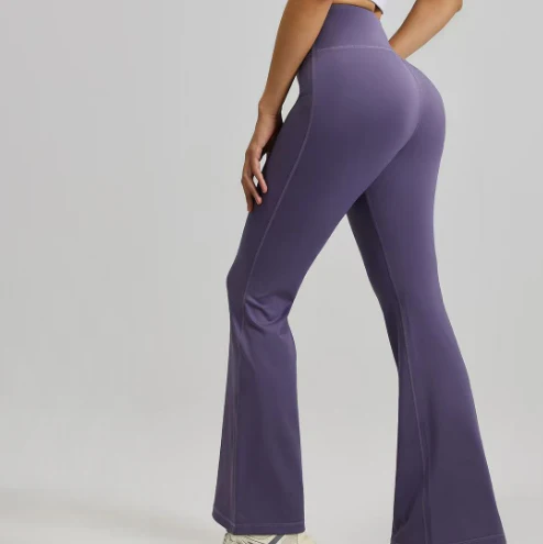 T588-1096 Sports yoga micro flared wide leg fitness pants - Image 5