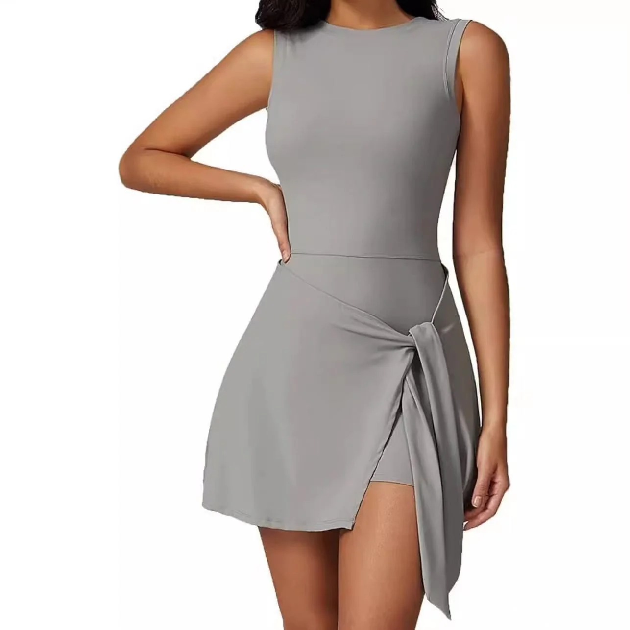 T588-1139 Sleeveless tight fitting sports dress - Image 4
