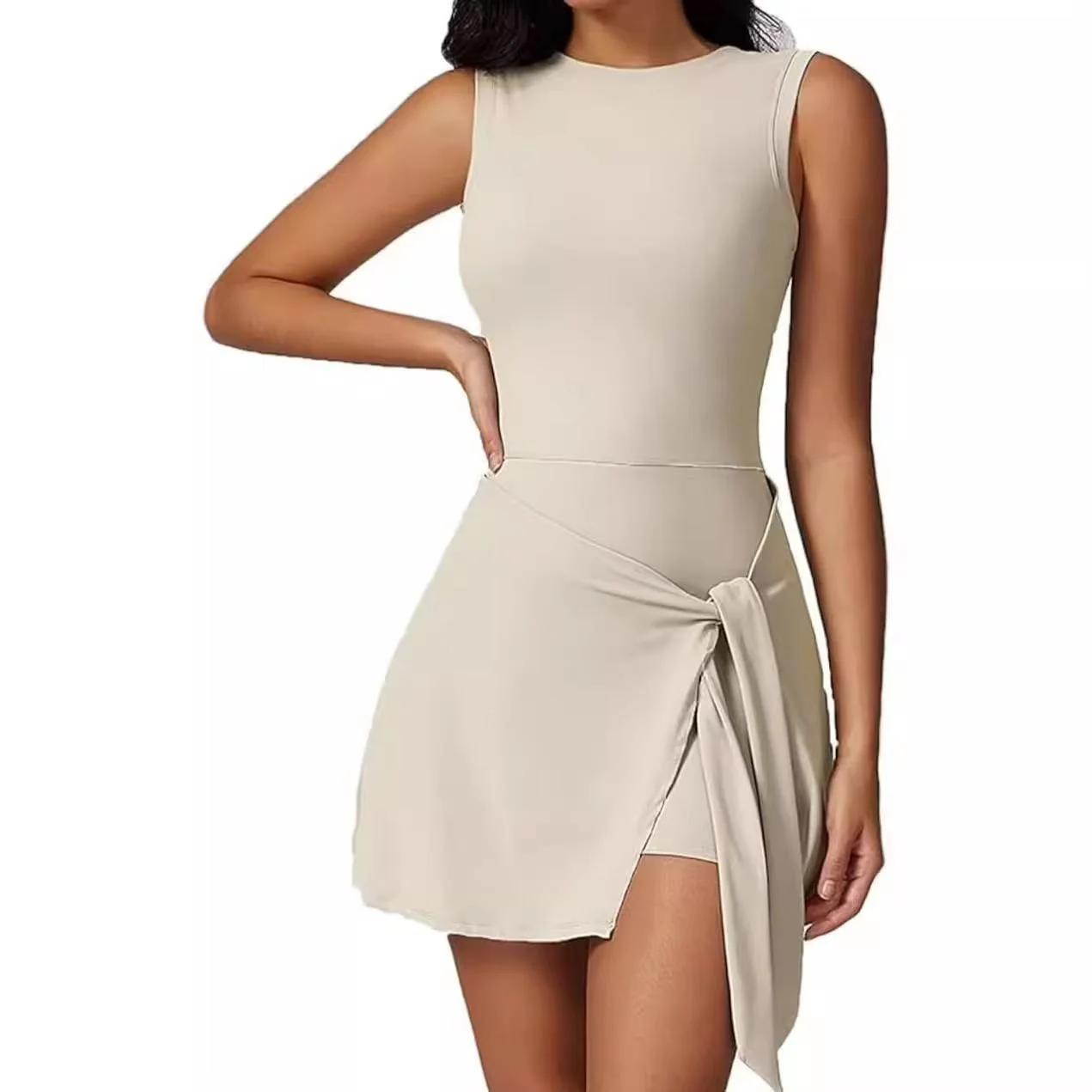 T588-1139 Sleeveless tight fitting sports dress - Image 5