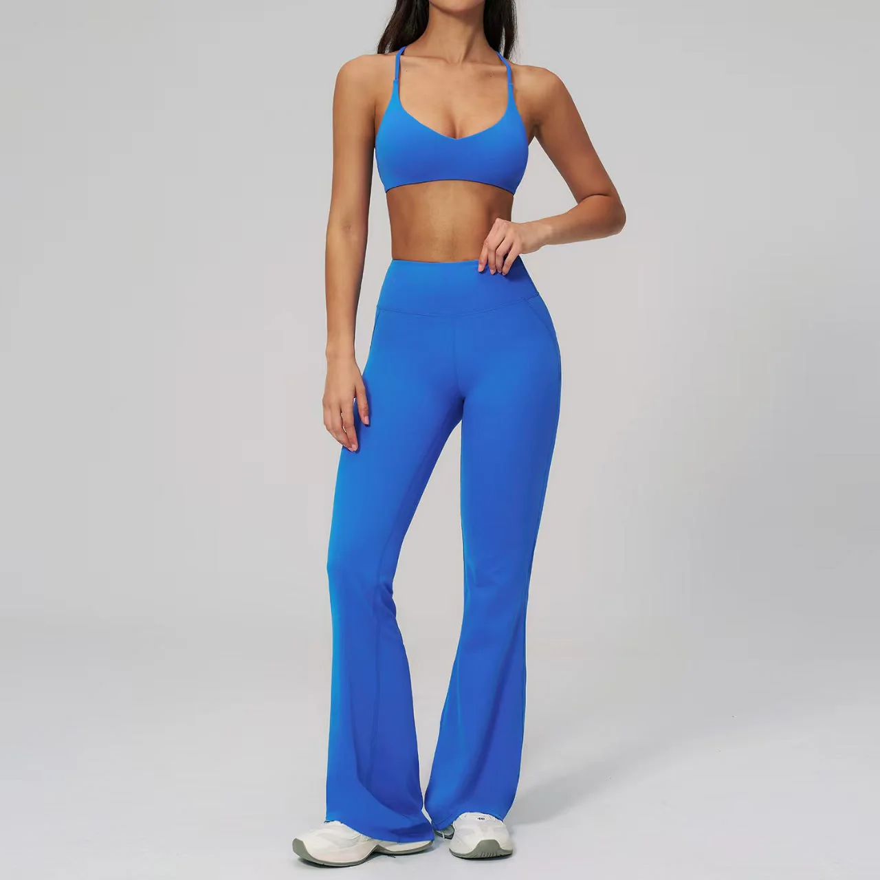 T588-1146   Backless yoga suit set, neck hanging tight quick drying sportswear - Image 2