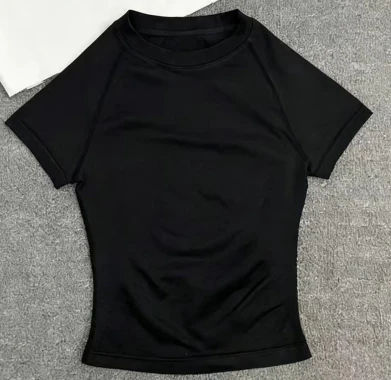 T588-1152    Sports yoga short sleeved fitness outerwear breathable top - Image 3