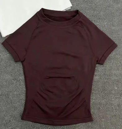T588-1152    Sports yoga short sleeved fitness outerwear breathable top - Image 4