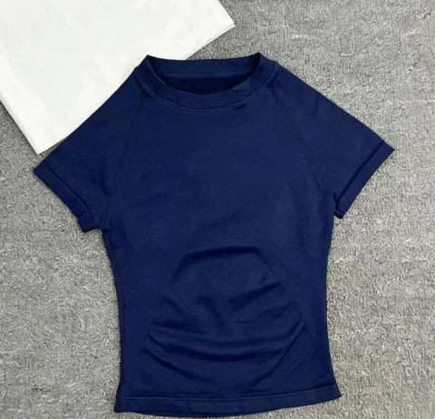 T588-1152    Sports yoga short sleeved fitness outerwear breathable top - Image 7