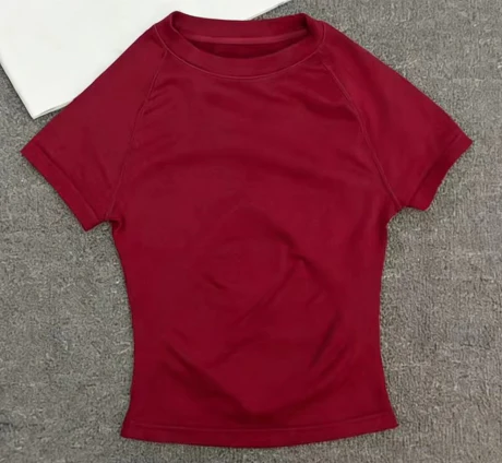 T588-1152    Sports yoga short sleeved fitness outerwear breathable top - Image 9