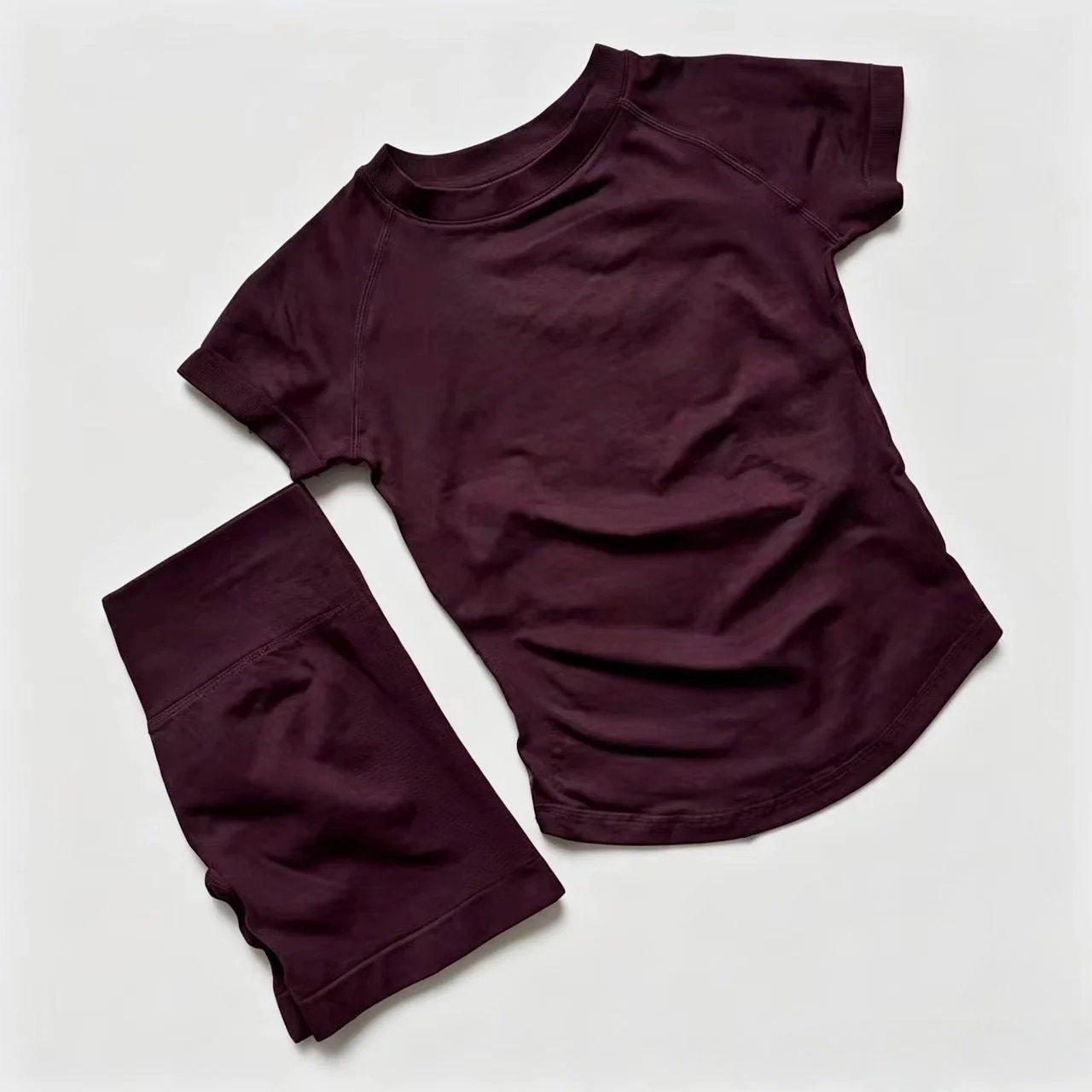 T588-1155 Breathable sports short sleeved shorts set, training exercise yoga fitness suit - Image 10