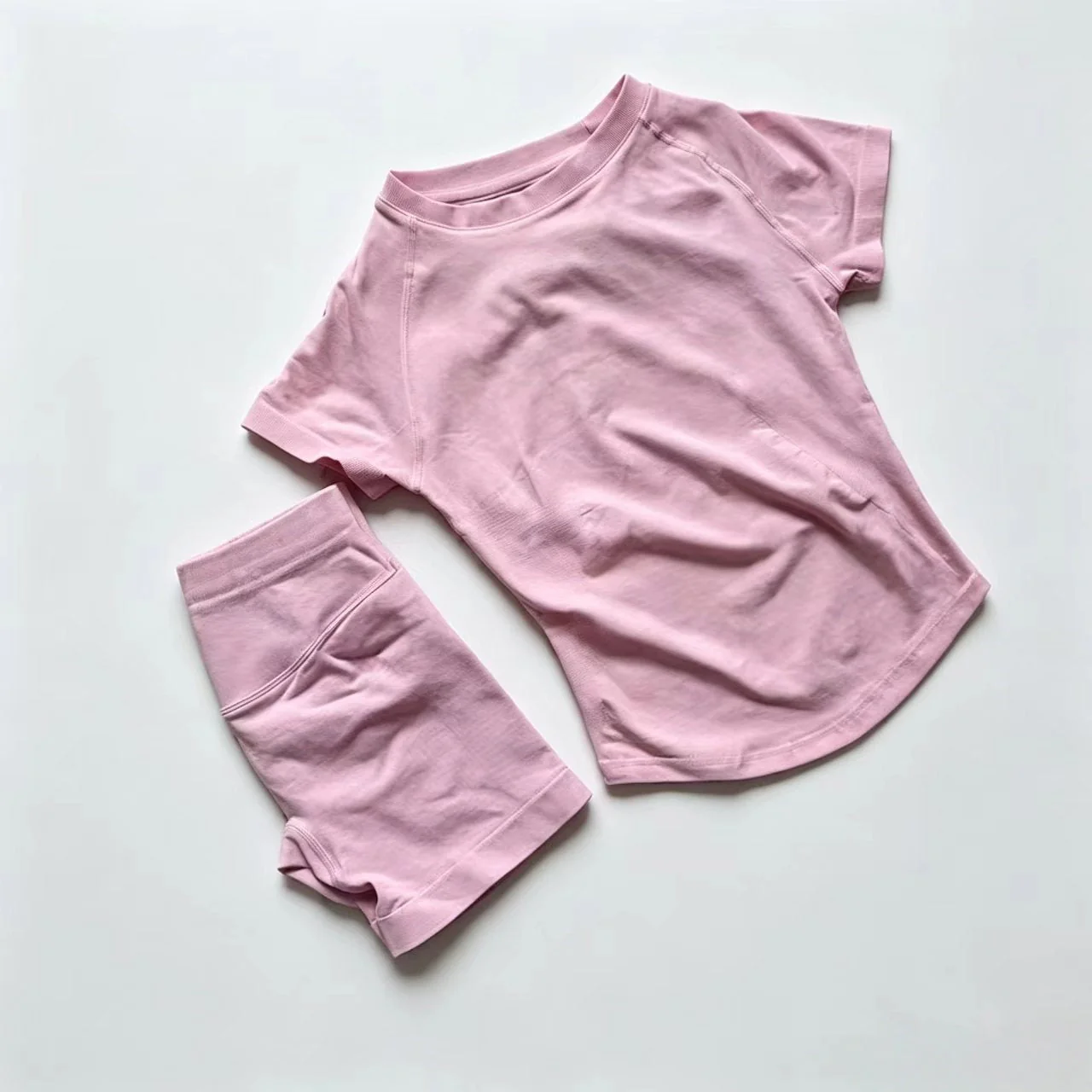 T588-1155 Breathable sports short sleeved shorts set, training exercise yoga fitness suit - Image 12