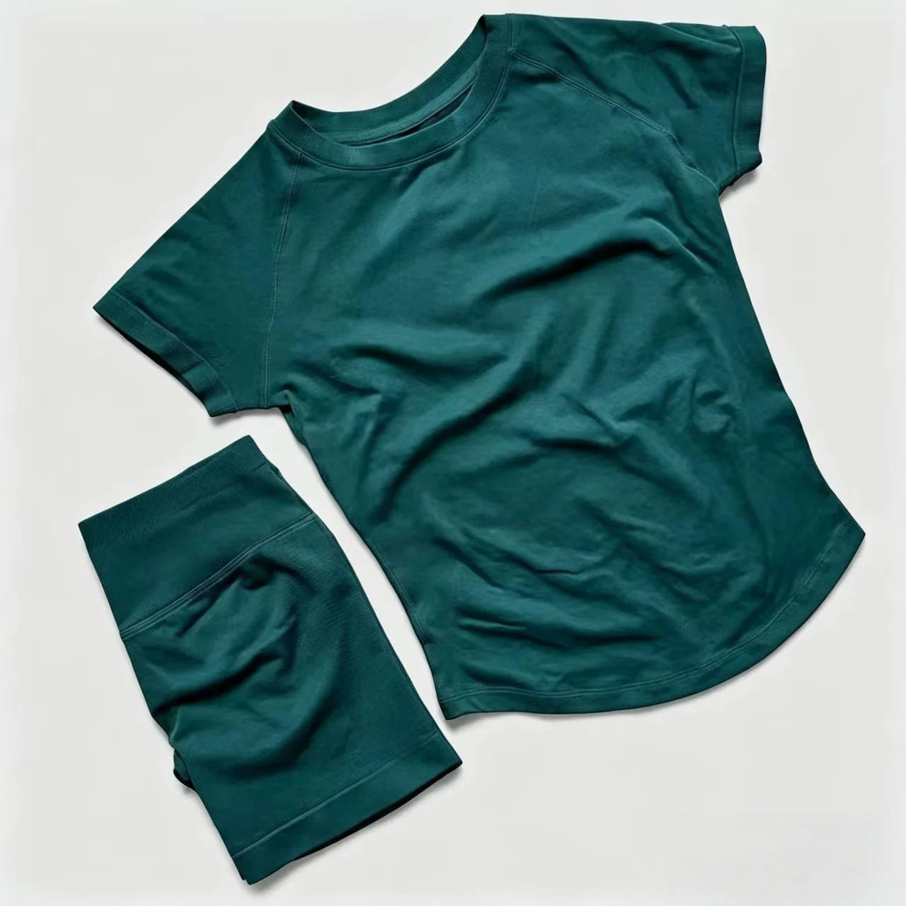 T588-1155 Breathable sports short sleeved shorts set, training exercise yoga fitness suit - Image 13