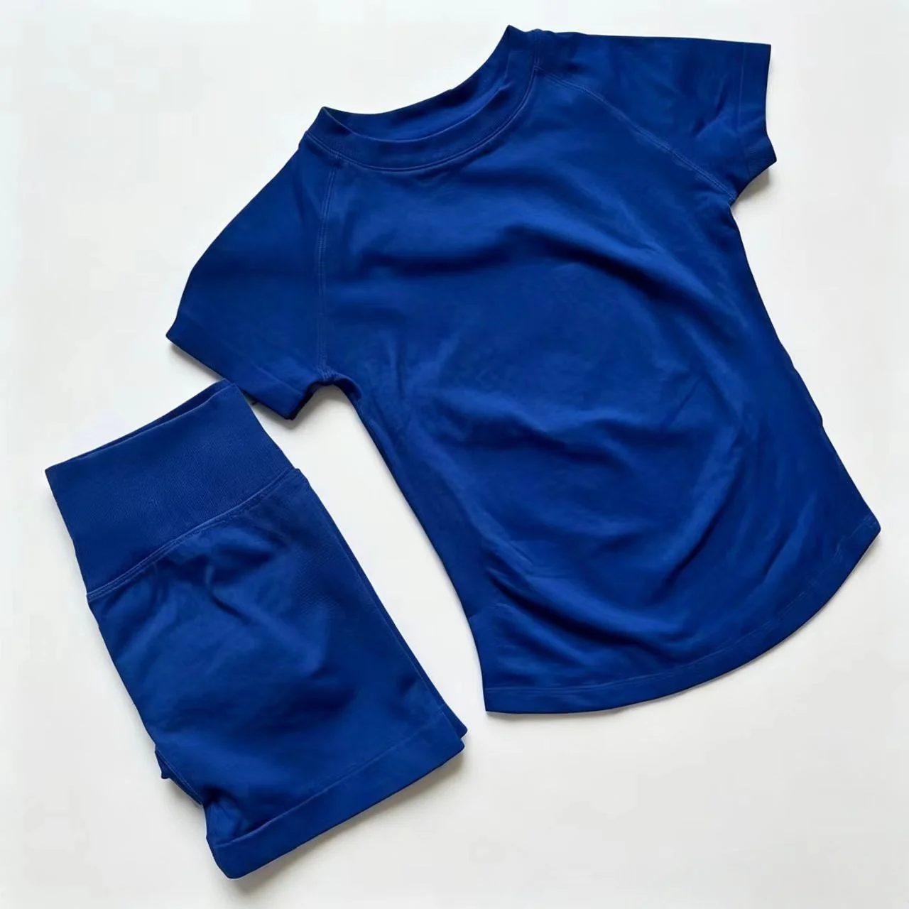 T588-1155 Breathable sports short sleeved shorts set, training exercise yoga fitness suit - Image 5