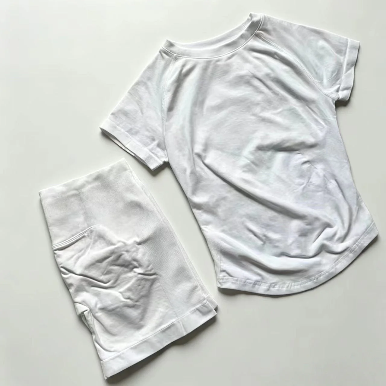 T588-1155 Breathable sports short sleeved shorts set, training exercise yoga fitness suit - Image 7