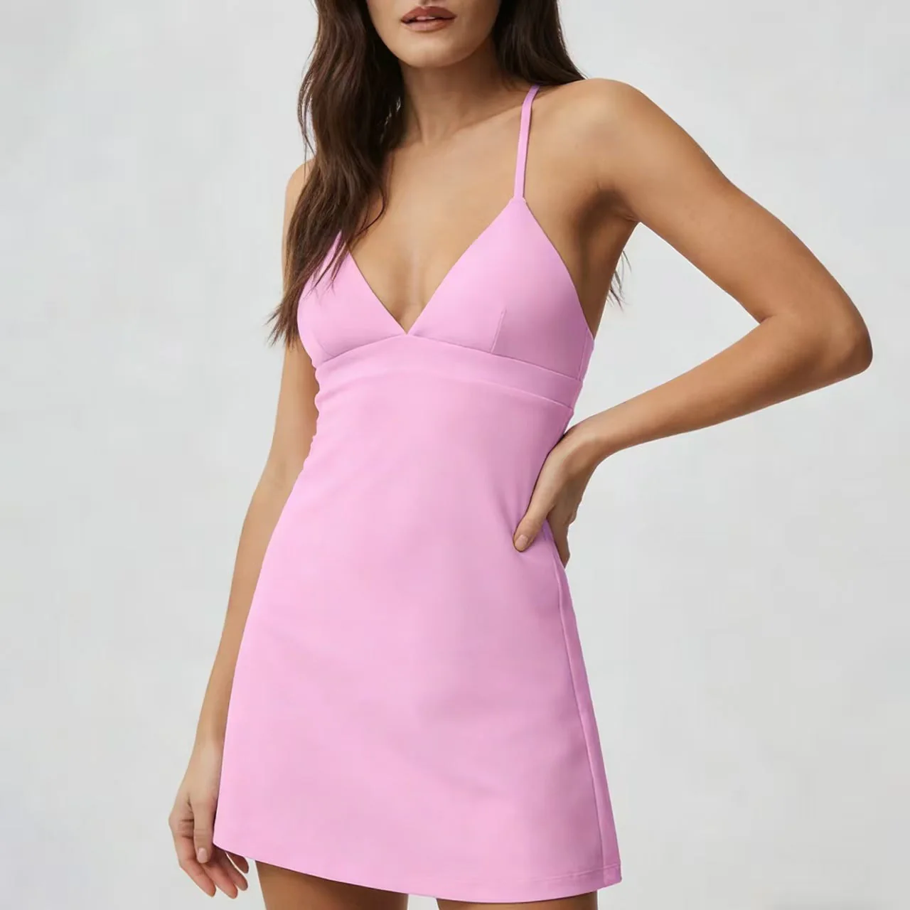T588-1156 Yoga dress backless fitness skirt - Image 5
