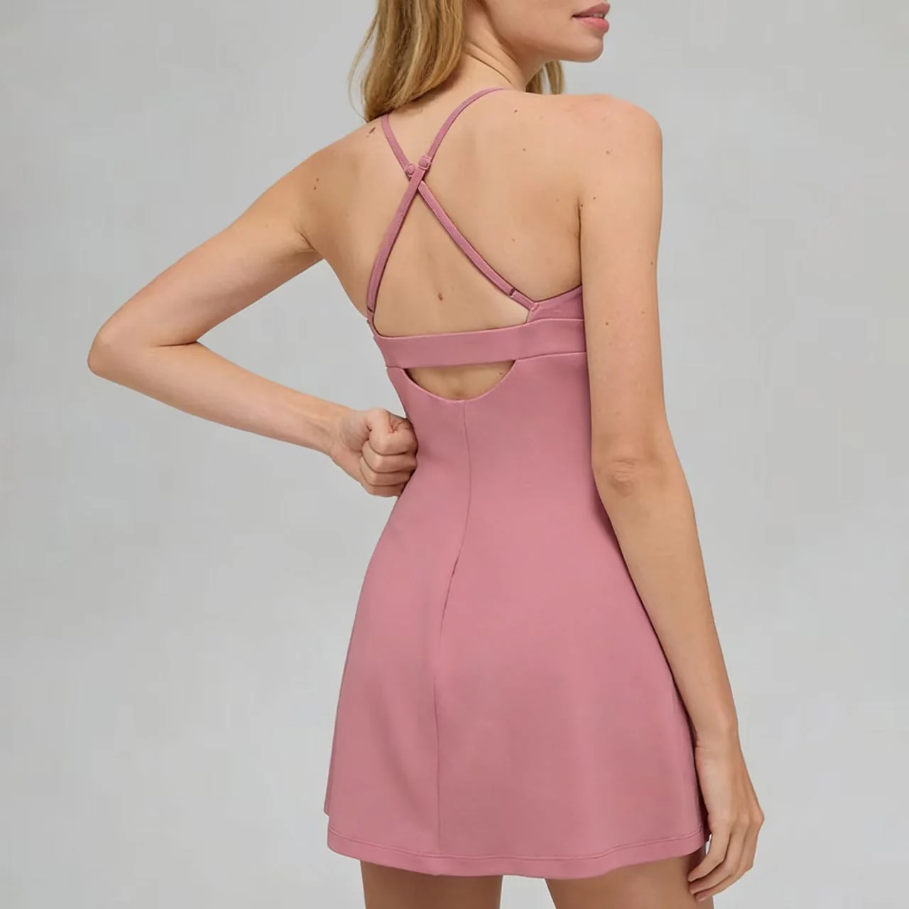 T588-1156 Yoga dress backless fitness skirt - Image 6