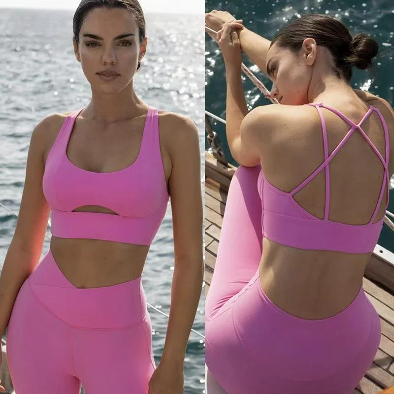 T588-117   Summer Tight Short Yoga Suit Sports Set - Image 5