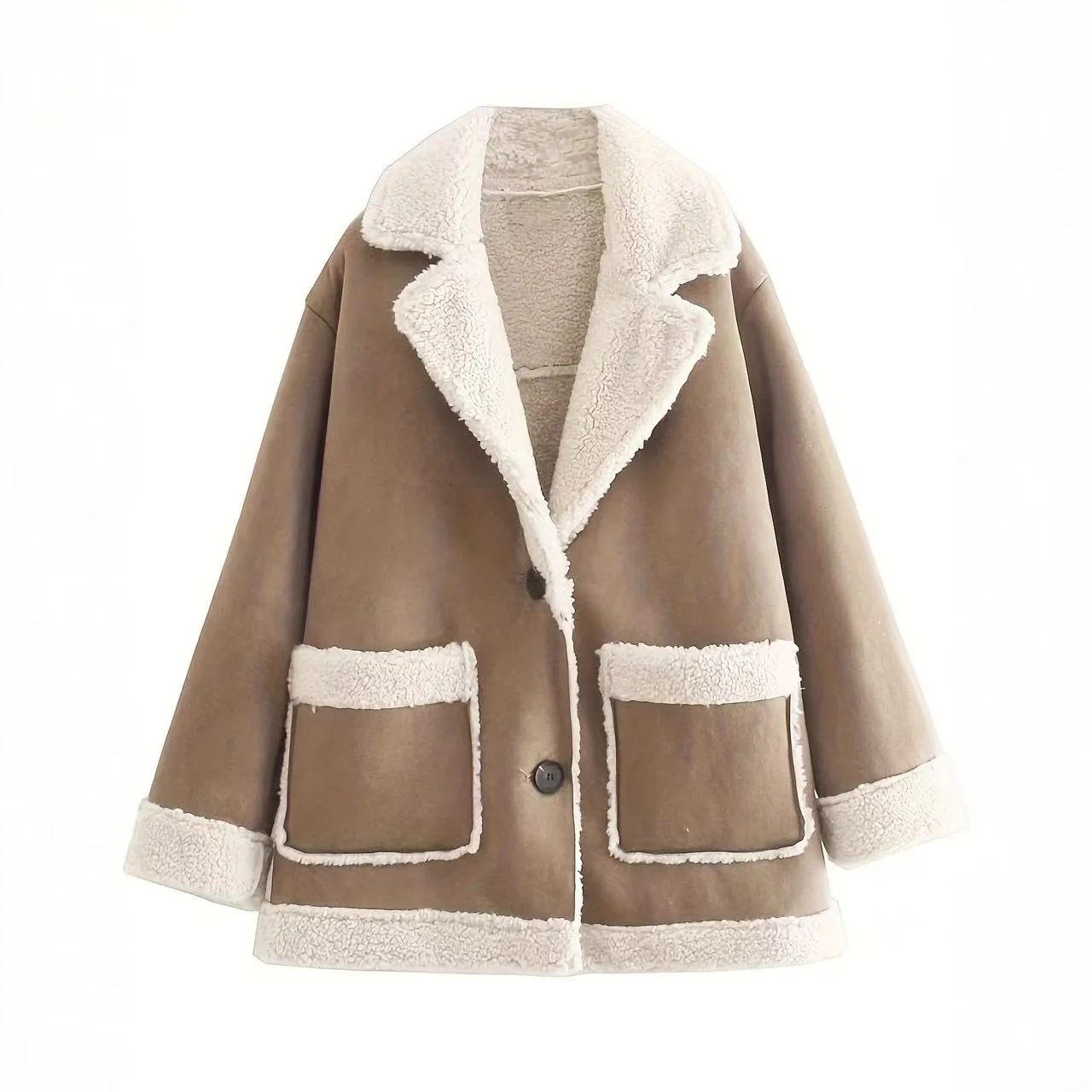 T588-485  Women's winter fur one-piece coat - Image 3