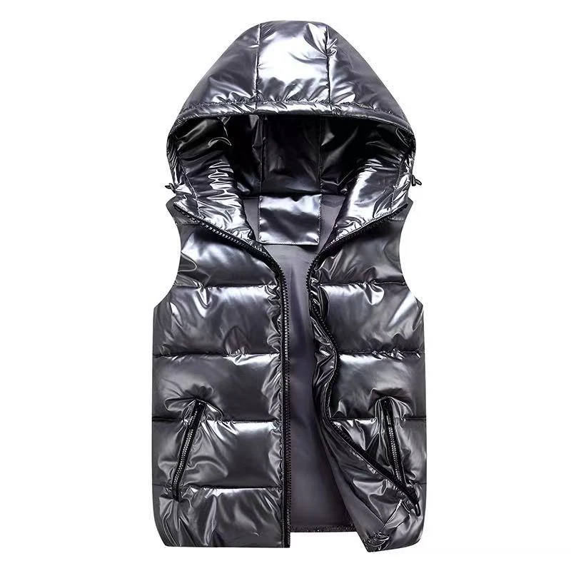 T588-738  Winter shiny cotton vest for children and adults - Image 2