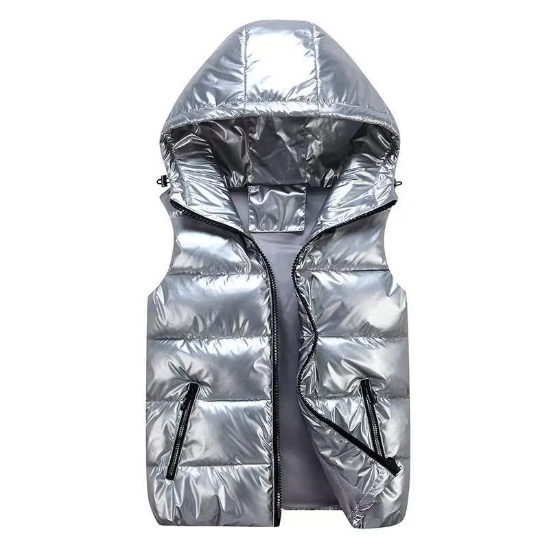 T588-738  Winter shiny cotton vest for children and adults - Image 3