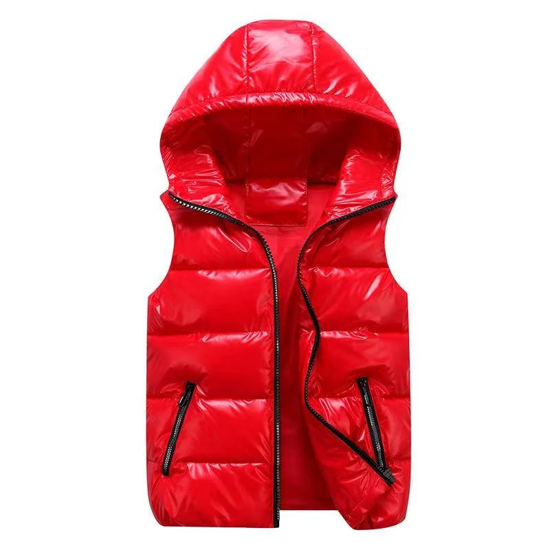T588-738  Winter shiny cotton vest for children and adults - Image 4