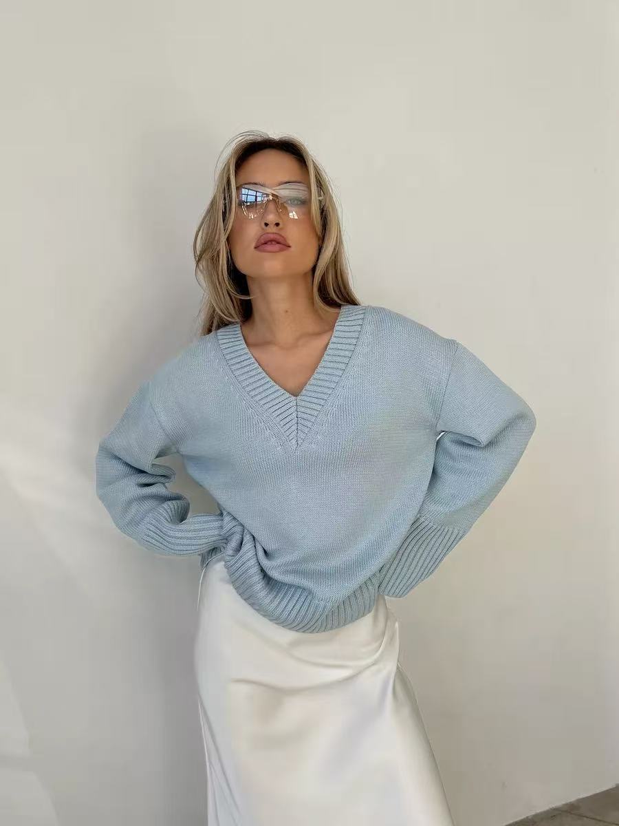 T588-740   Fashion women's tops, colored sweaters, knitted for autumn and winter - Image 2