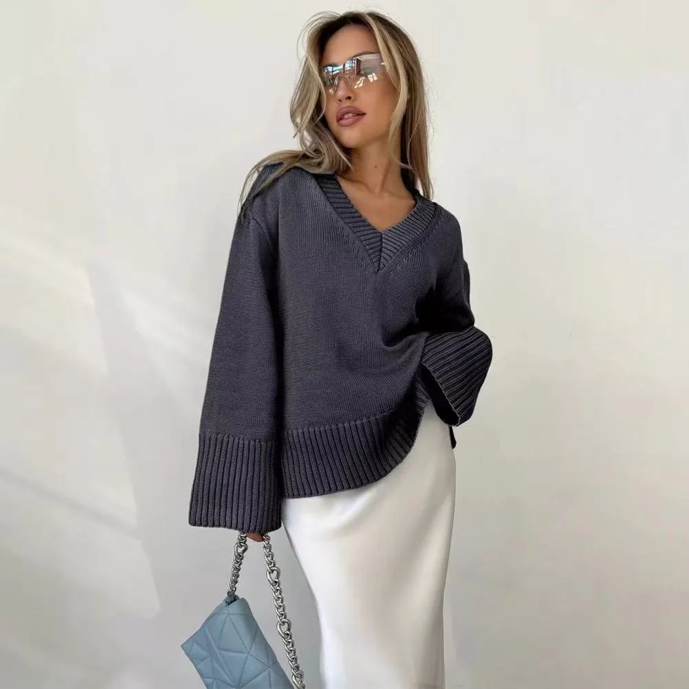 T588-740   Fashion women's tops, colored sweaters, knitted for autumn and winter - Image 5