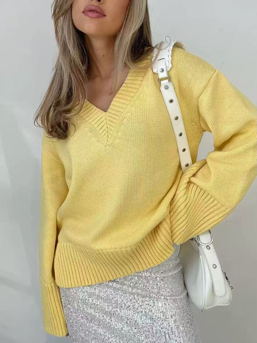 T588-740   Fashion women's tops, colored sweaters, knitted for autumn and winter - Image 6
