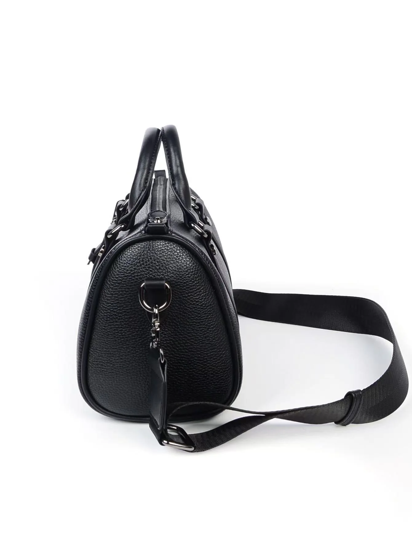 T588-741   Handbag, stylish and beautiful, all black leather - Image 2