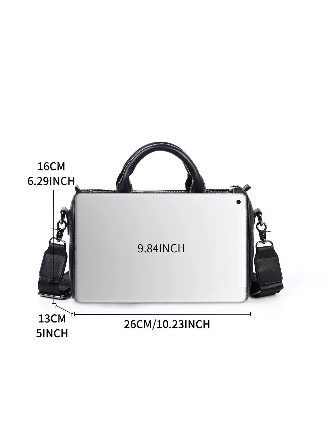 T588-741   Handbag, stylish and beautiful, all black leather - Image 3