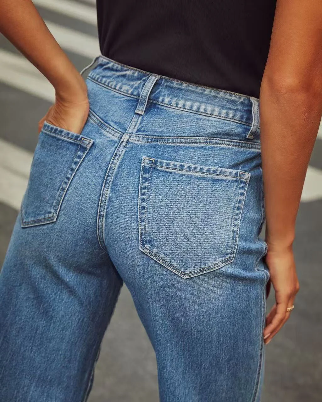 T588-745 High waisted wide leg loose jeans -GYYF - Image 5
