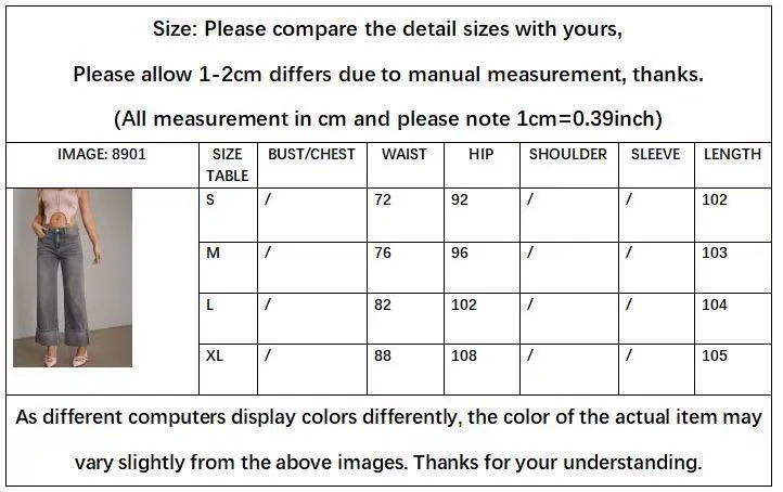 T588-746  High waisted loose casual women's jeans -GYYF - Image 6