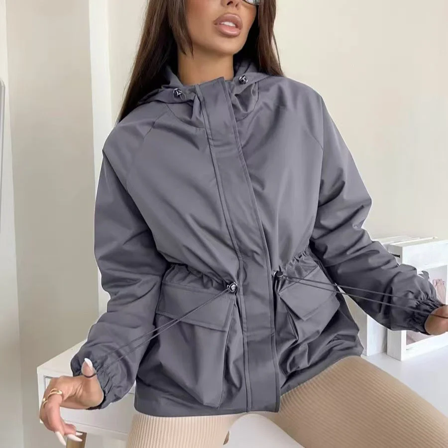 T588-771   Casual women's assault suit hooded drawstring - Image 6