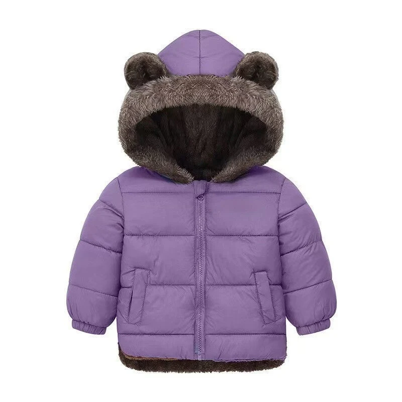 T588-813 Children's lamb wool cotton coat jacket - Image 3