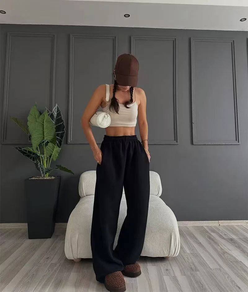 T588-849 Wide leg pants casual women's autumn and winter straight leg
