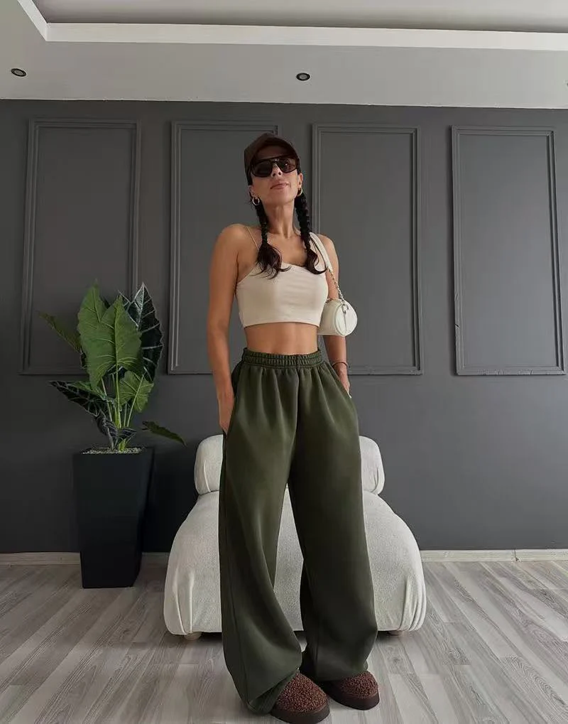 T588-849 Wide leg pants casual women's autumn and winter straight leg - Image 2