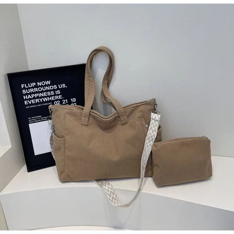 T588-859 Corduroy women's crossbody bag commuting tote bag