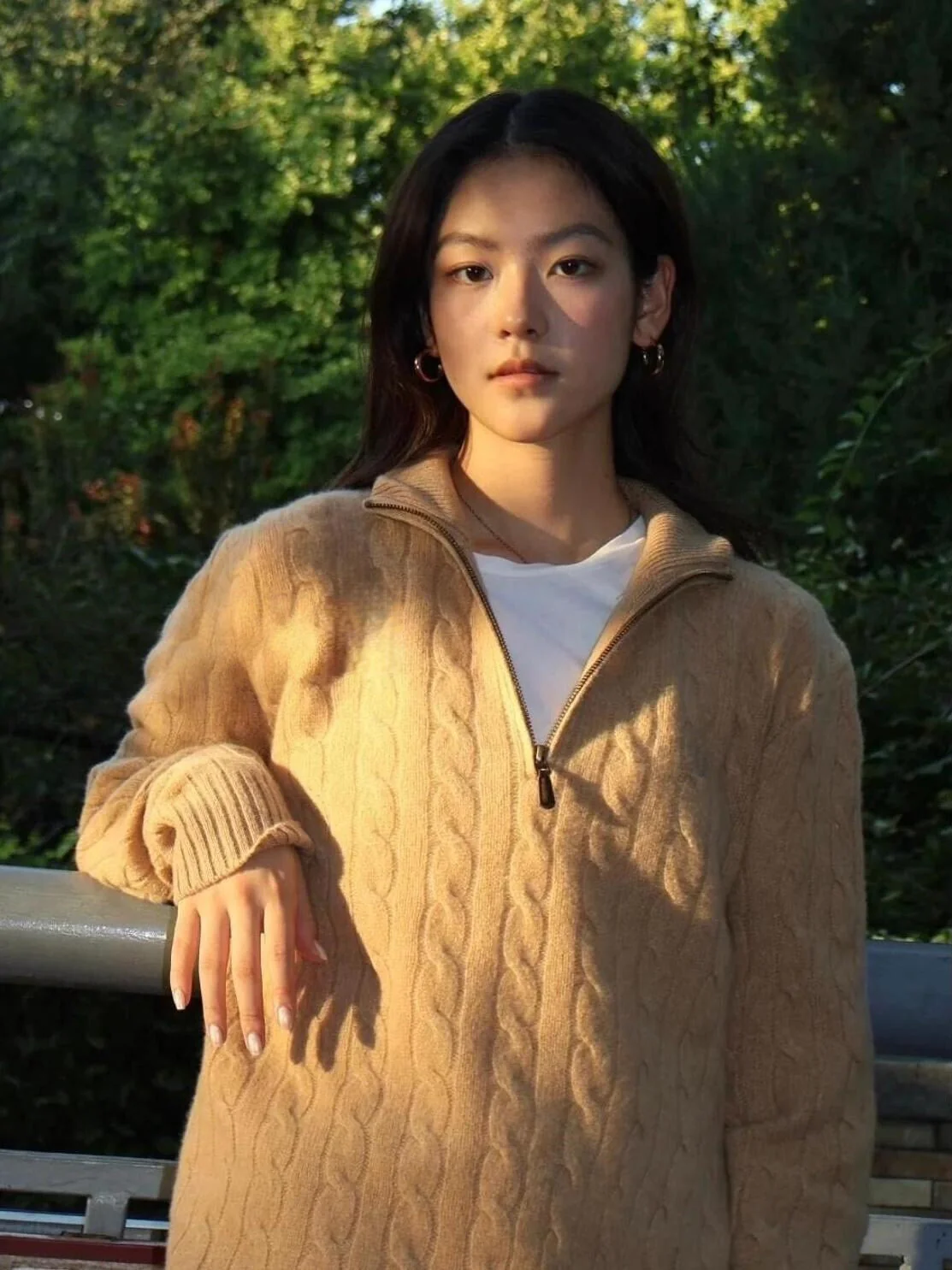 T588-876 Half zip Knitted Sweater Spring and Autumn Edition - Image 7