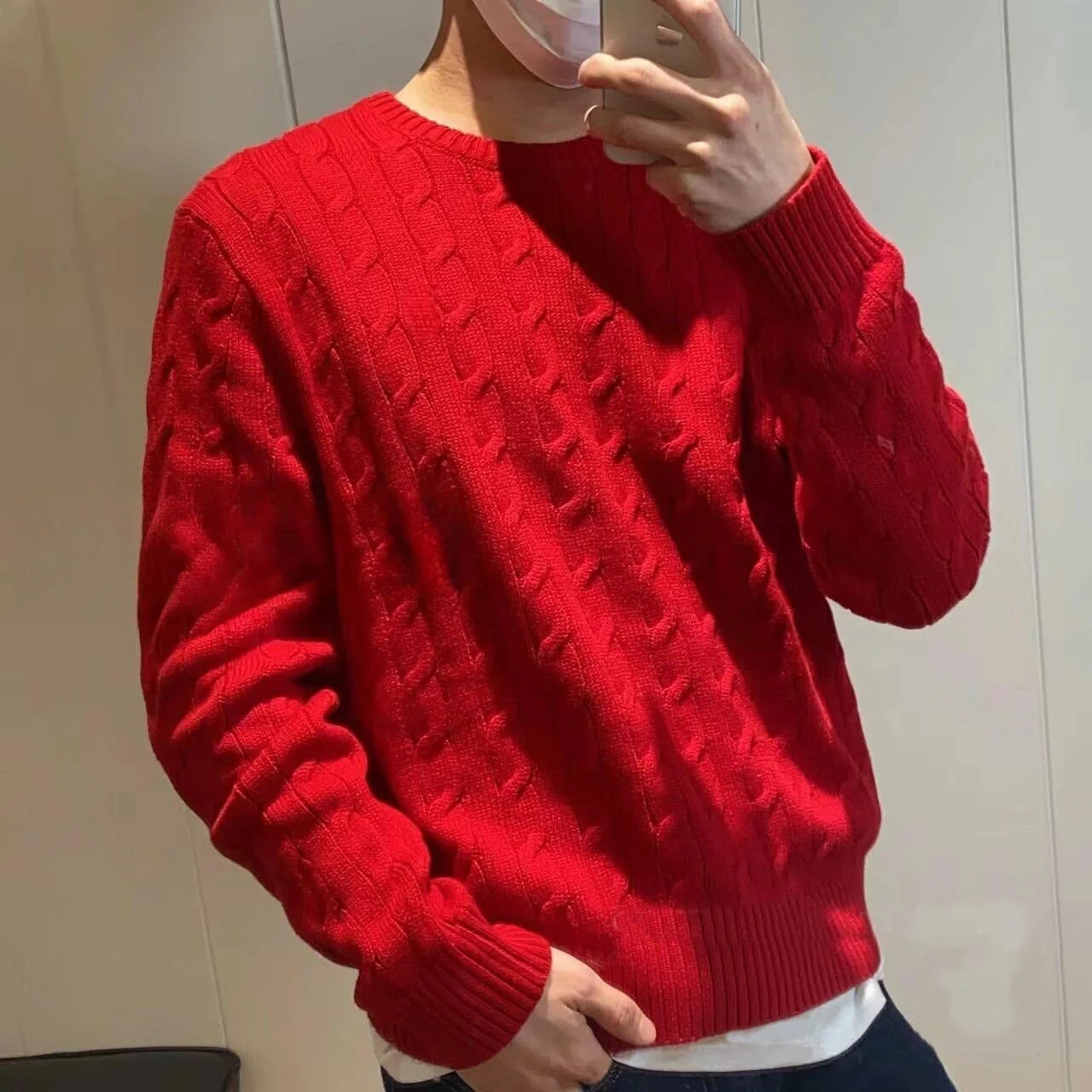 T588-877 Men's knitted sweater with long sleeves and loose fit - Image 2
