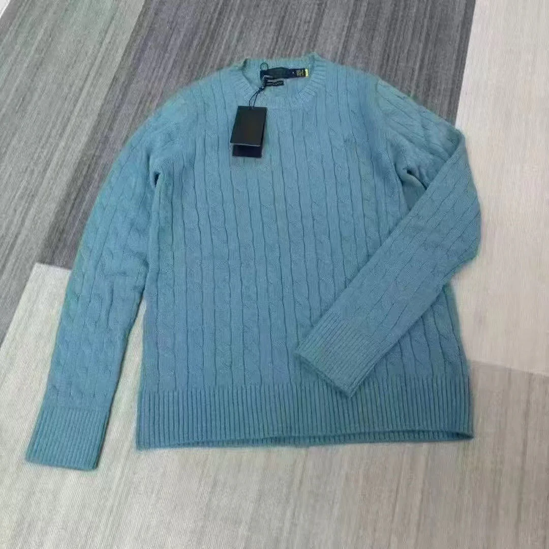 T588-889 Embroidered knitted sweater round neck pullover for men and women - Image 3
