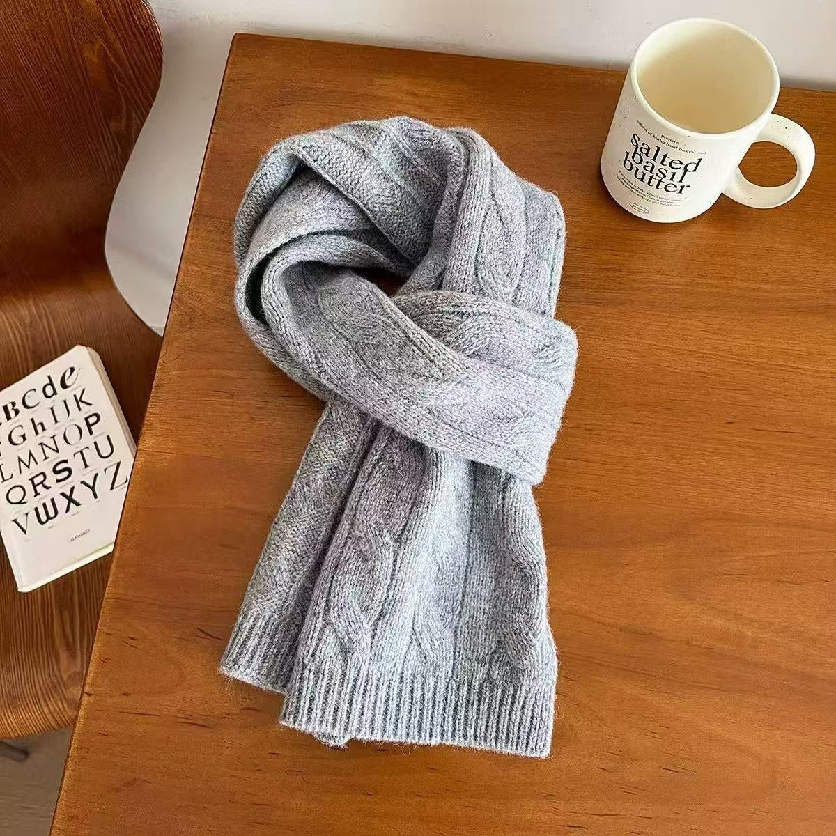 T588-890  Men's and women's winter cold resistant and warm knitted scarf - Image 2