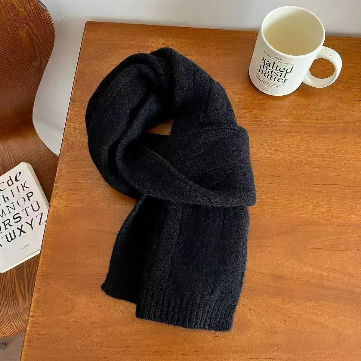 T588-890  Men's and women's winter cold resistant and warm knitted scarf - Image 6